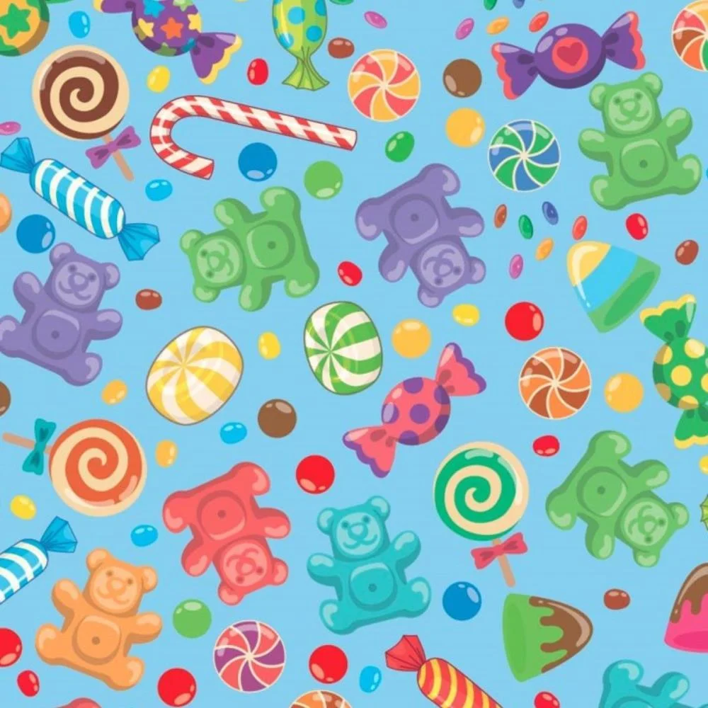 Papel Presente Bobina Couche 60Cm. Mod.199 Doces E Pirulito Gessele (Bo-100Mts) - imagem 4