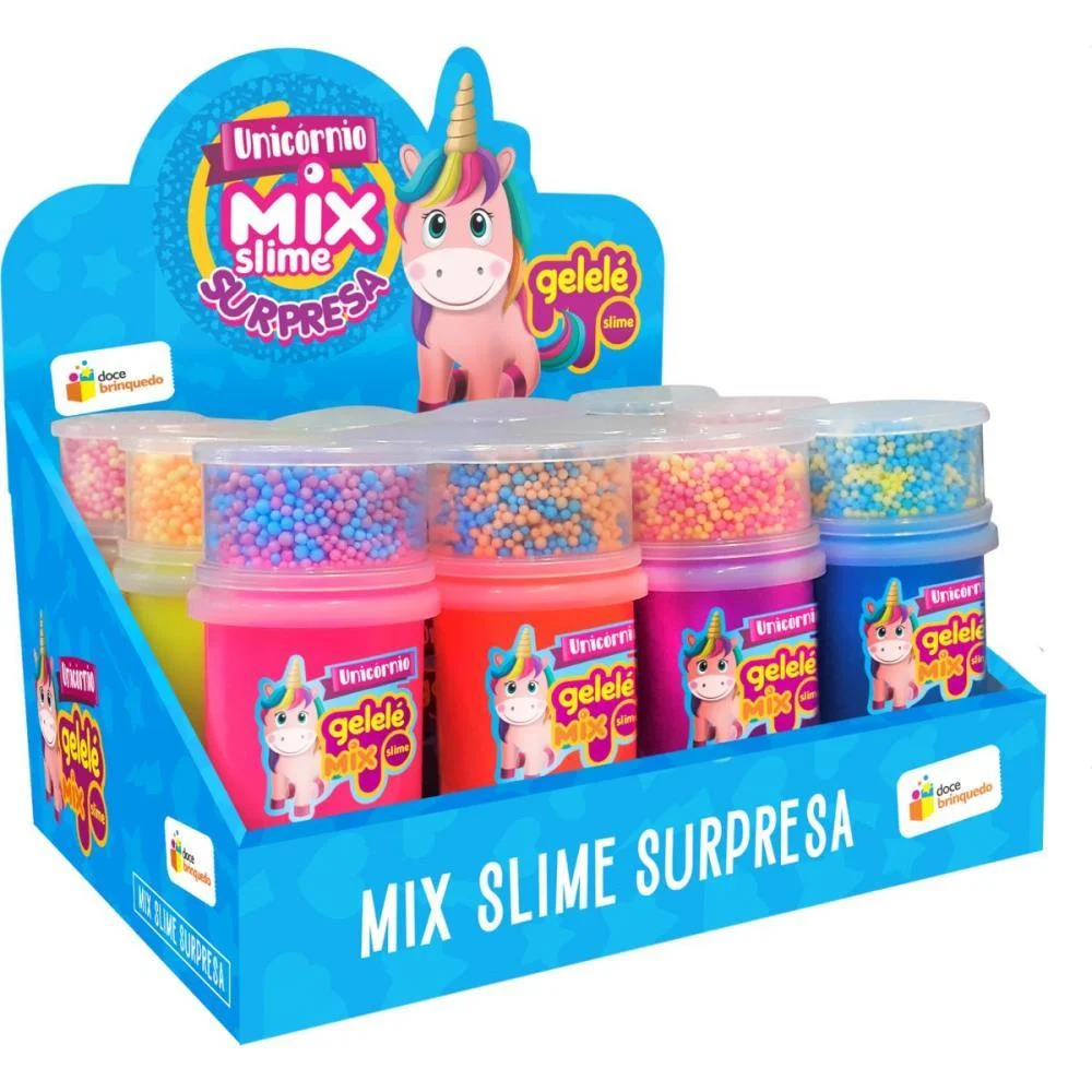 Slime Gelele Mix Surpresa Unicornio Doce Brinquedo (Dp.c/12) - imagem 3