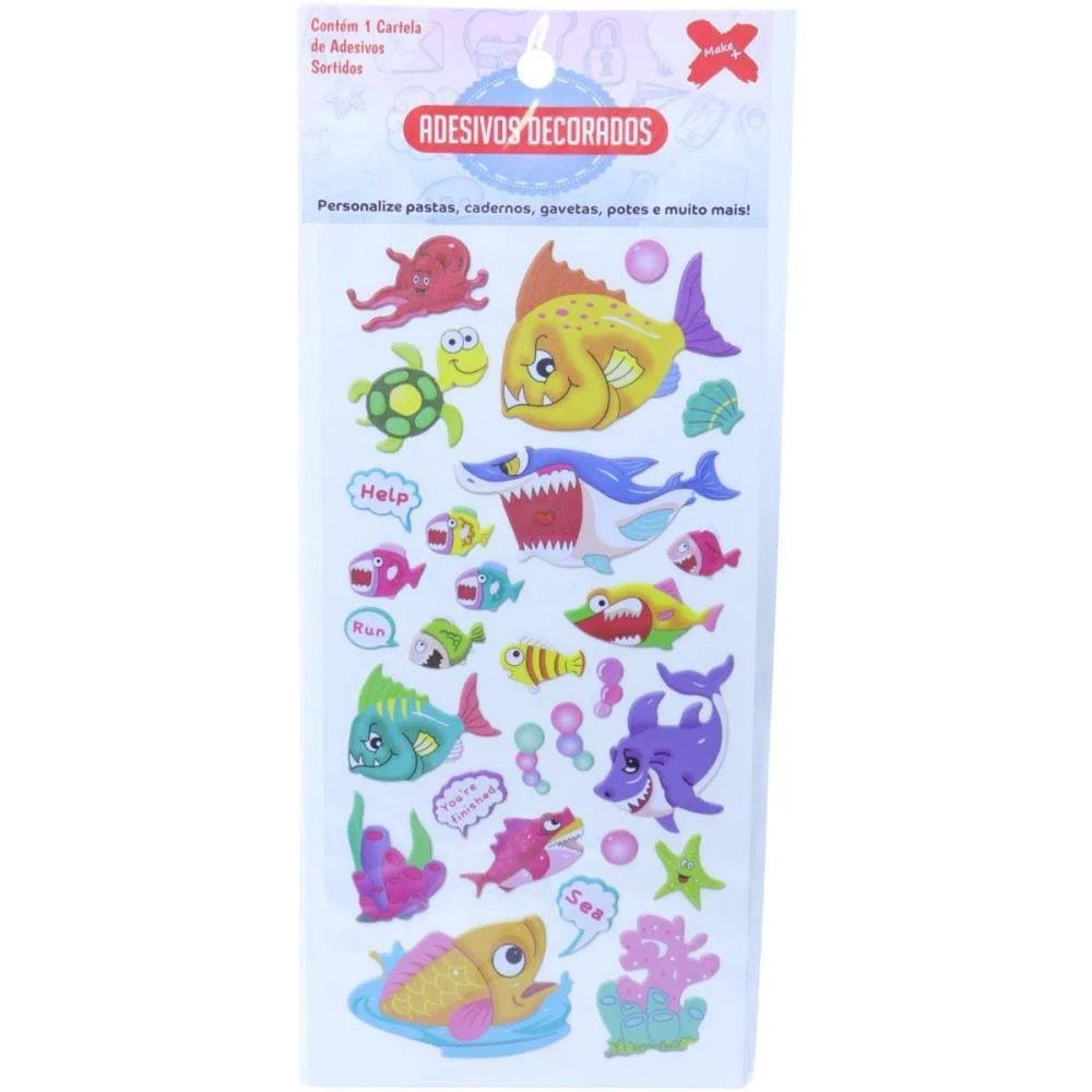 Adesivos Decorados 10X24Cm. Ocen Kids Cart.sortid Make+ (Pct.c/24) - imagem 11