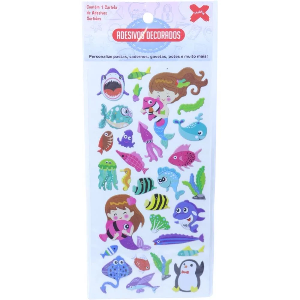 Adesivos Decorados 10X24Cm. Ocen Kids Cart.sortid Make+ (Pct.c/24) - imagem 13