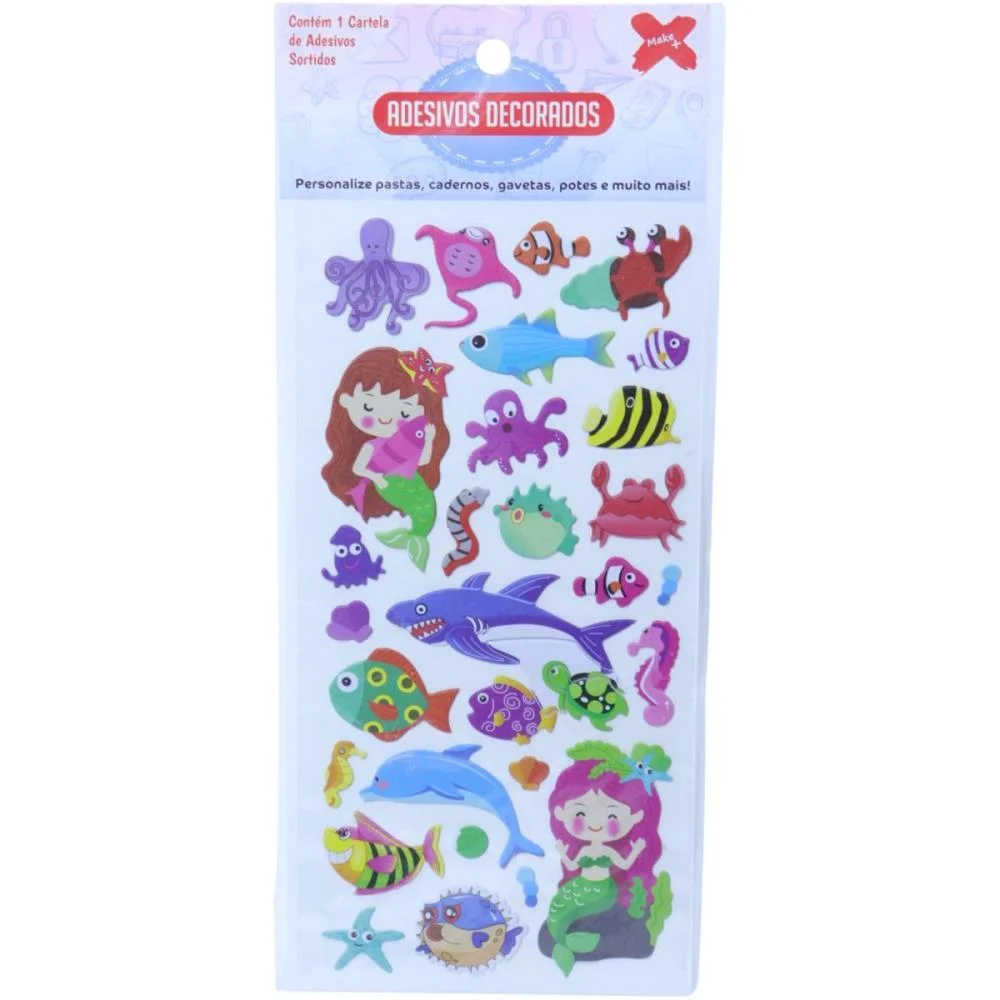 Adesivos Decorados 10X24Cm. Ocen Kids Cart.sortid Make+ (Pct.c/24) - imagem 14