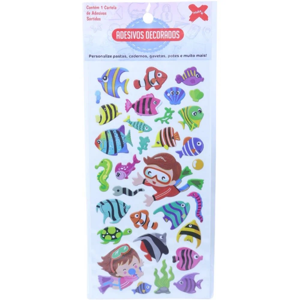 Adesivos Decorados 10X24Cm. Ocen Kids Cart.sortid Make+ (Pct.c/24) - imagem 6