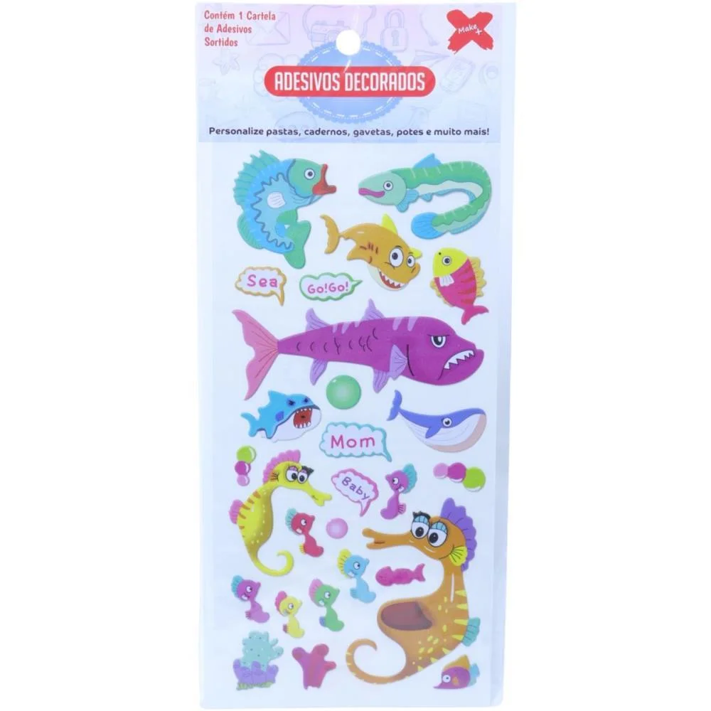 Adesivos Decorados 10X24Cm. Ocen Kids Cart.sortid Make+ (Pct.c/24) - imagem 9