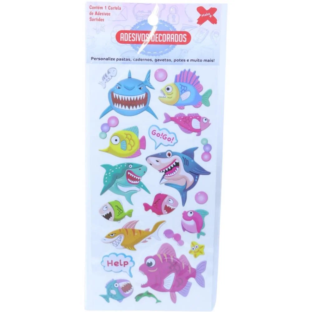 Adesivos Decorados 10X24Cm. Ocen Kids Cart.sortid Make+ (Pct.c/24) - imagem 10
