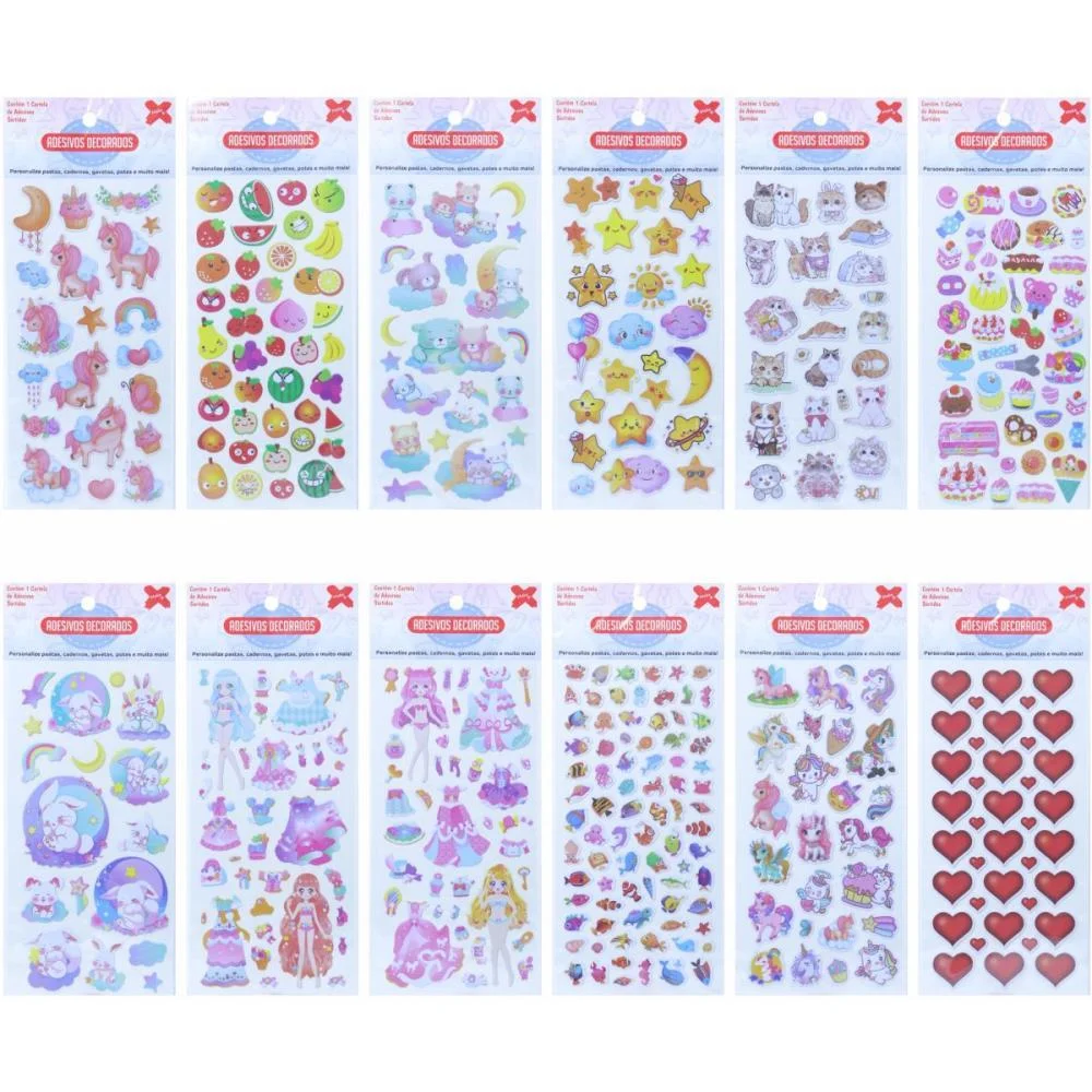 Adesivos Decorados 10X24Cm. Girls Cartela Sortida Make+ (Pct.c/24) - imagem 3