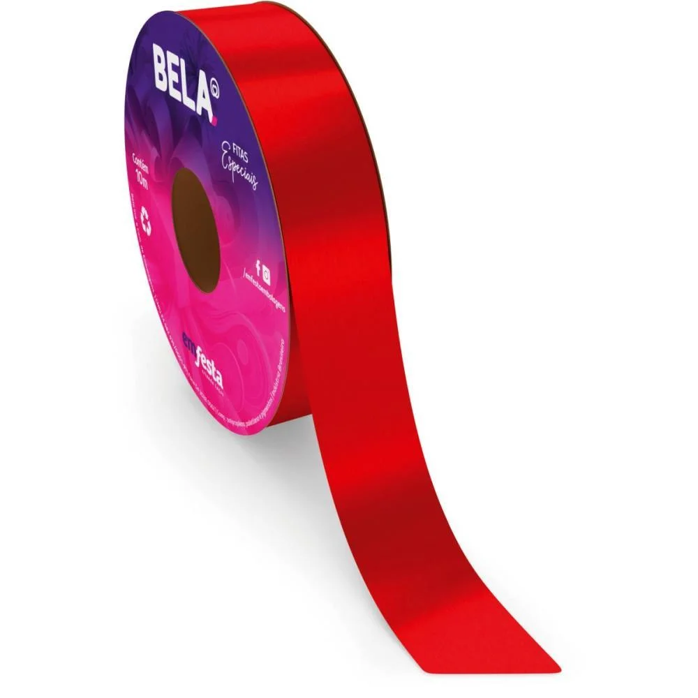 Fita Poli Lisa 30Mmx30M Vermelho Intenso Emfesta (Rolo) - imagem 2
