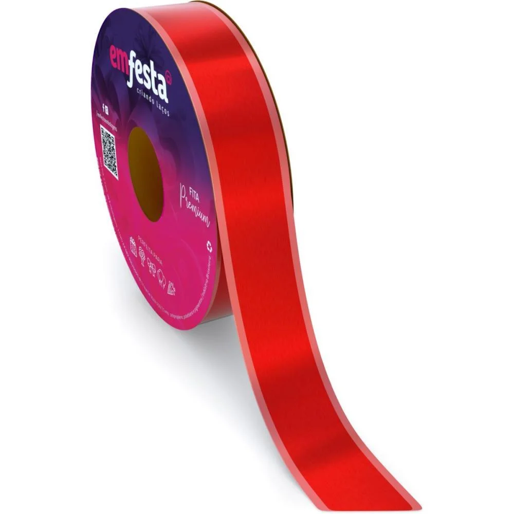 Fita Poli Lisa 30Mmx100M Classic Vermelho Emfesta (Rolo) - imagem 2