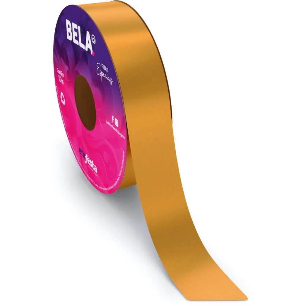 Fita Poli Lisa 30Mmx100M Dourado Emfesta (Rolo) - imagem 3