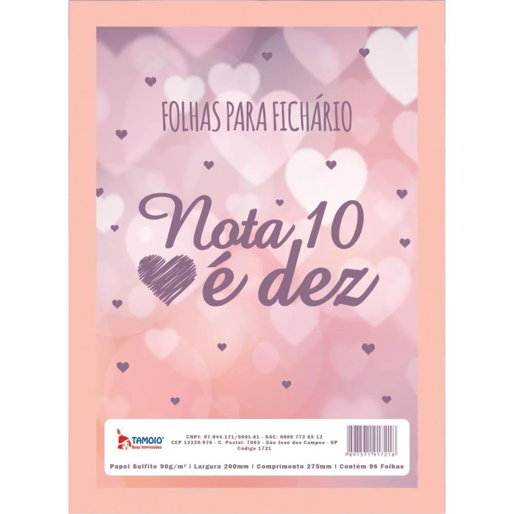 Bloco Para Fichario Universit. Nota 10 E Dez Decorado 64F. Tamoio (Pct.c/05) - imagem 2