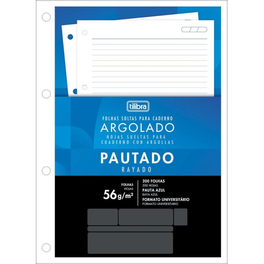 Bloco Para Fichario Universit. Academie Branco 200F 203X280Mm Tilibra (Cx.c/12) - imagem 3