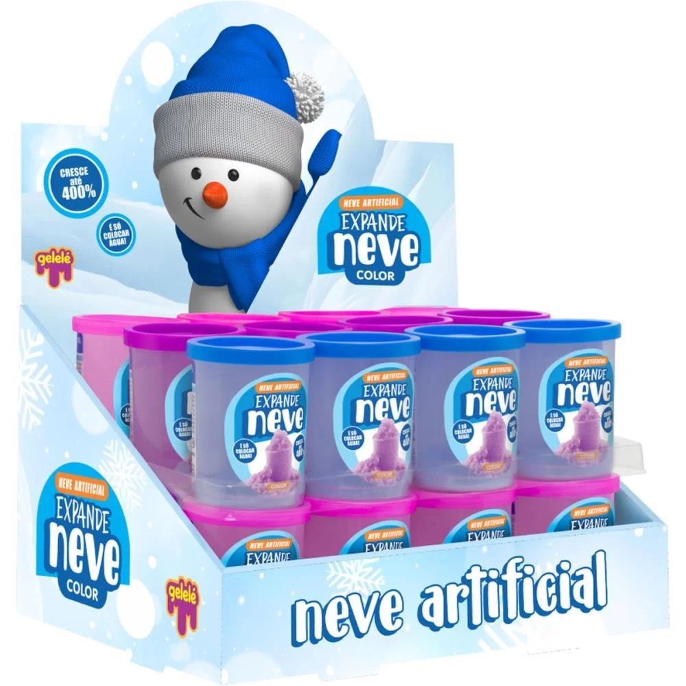 Slime Neve Color 8G. Expande Doce Brinquedo C/ 24 Unidades - imagem 3