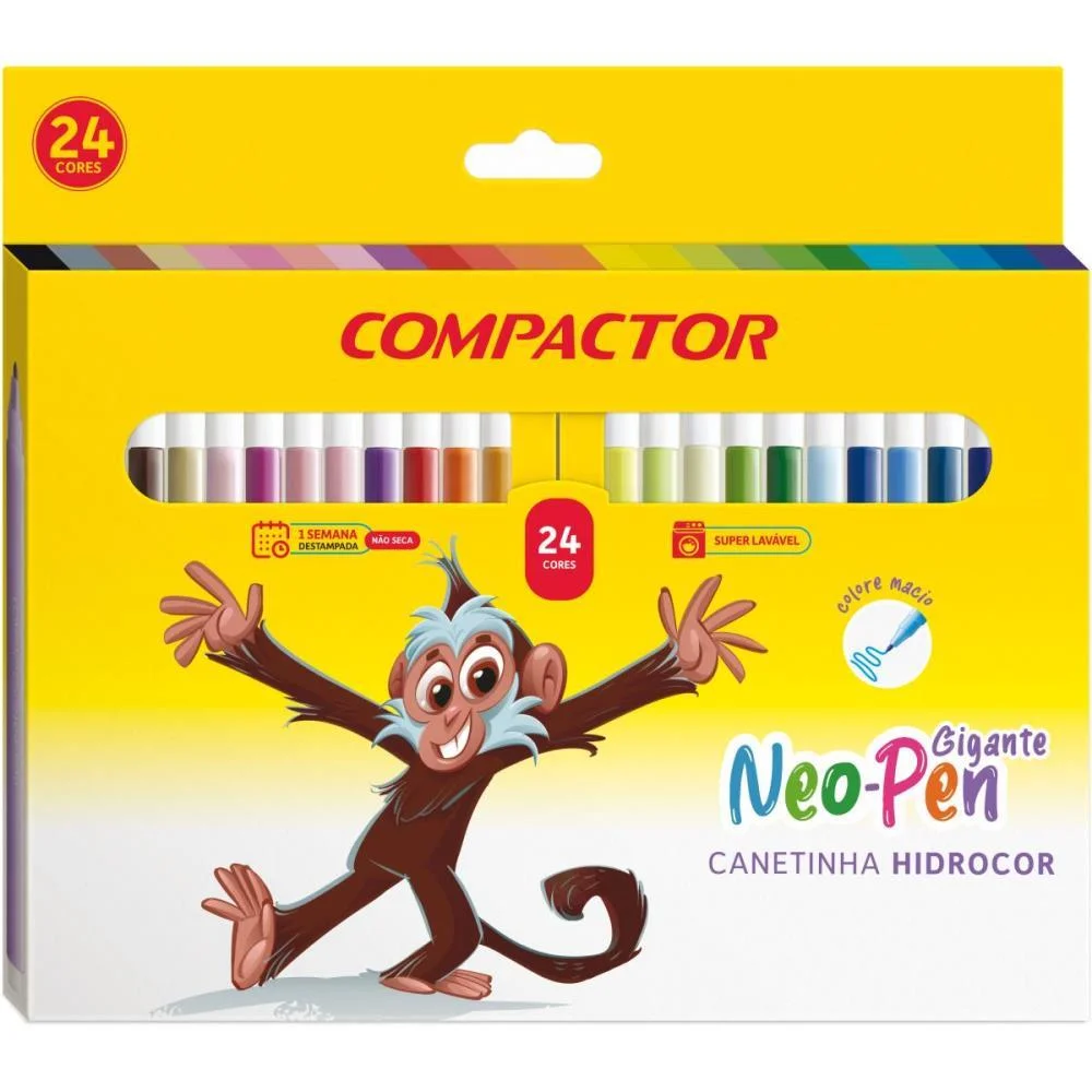 Caneta Hidrografica Neo-Pen Gigante 24 Cores Compactor (Pct.c/05) - imagem 3