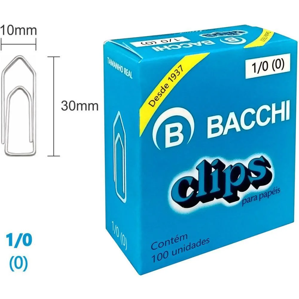 Clipe Galvanizado Aco 1/0 (0) 100 Unidades Bacchi (Pct.c/10) - imagem 2