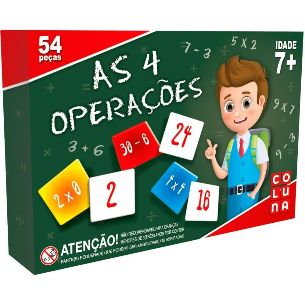 Brinquedo Pedagogico As 4 Operacoes 54 Peças Coluna (Unidade) - imagem 4
