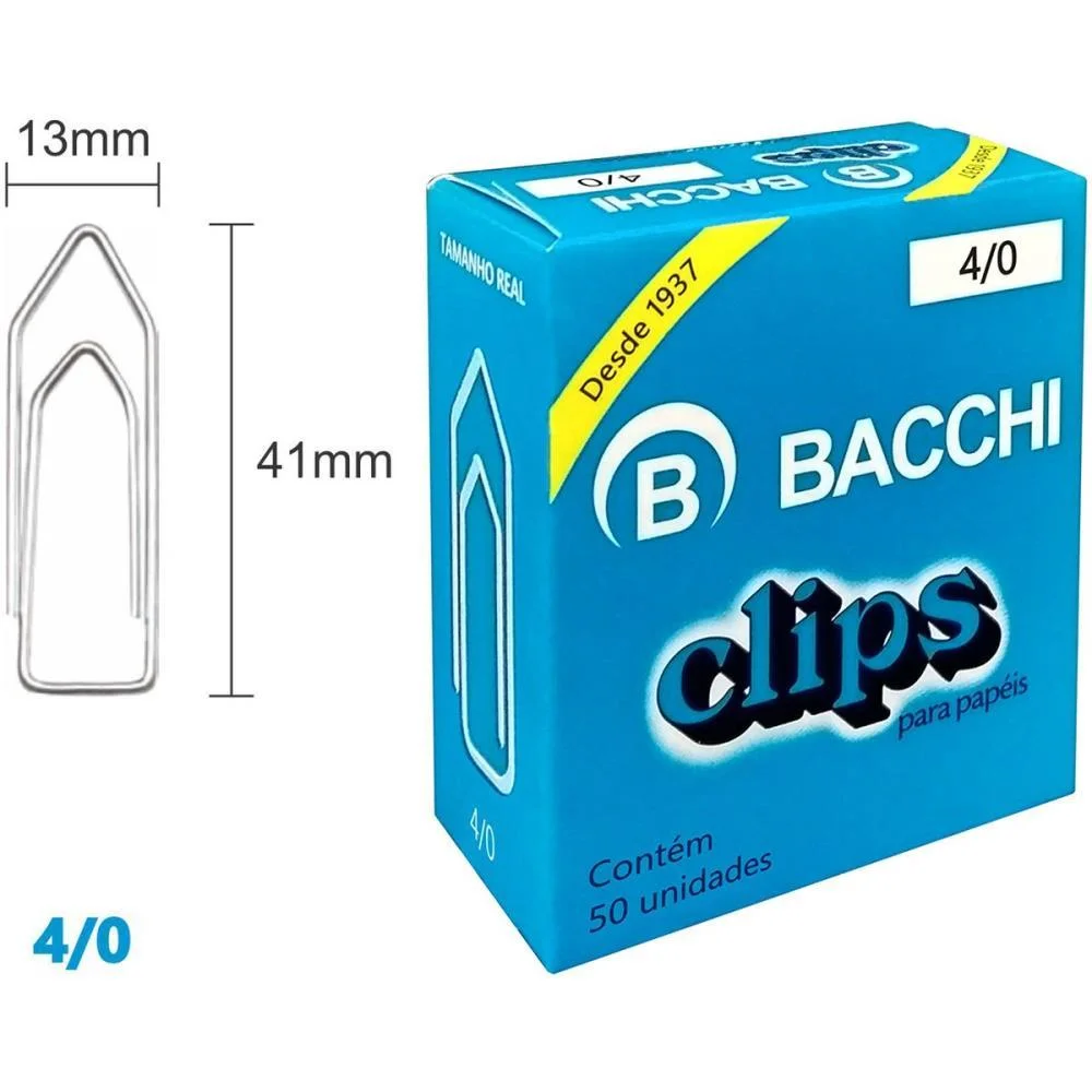 Clipe Galvanizado Aco 4/0 50 Unidades Bacchi (Pct.c/10) - imagem 3
