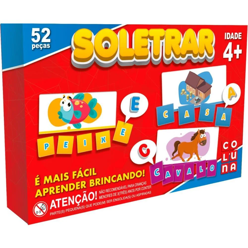 Brinquedo Pedagogico Soletrar 52 Peças Coluna (Unidade) - imagem 2