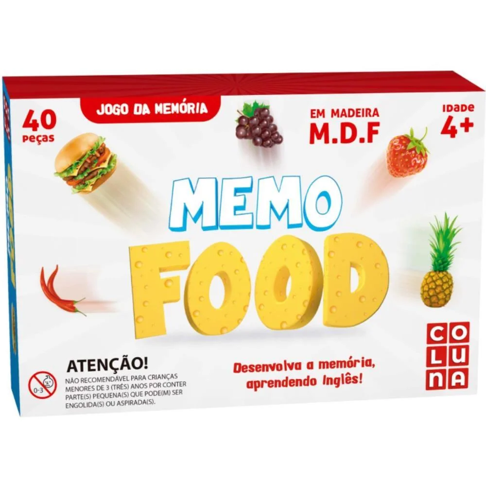 Jogo Da Memoria Em Madeira Memofood 40 Pecas Coluna (Unidade) - imagem 3