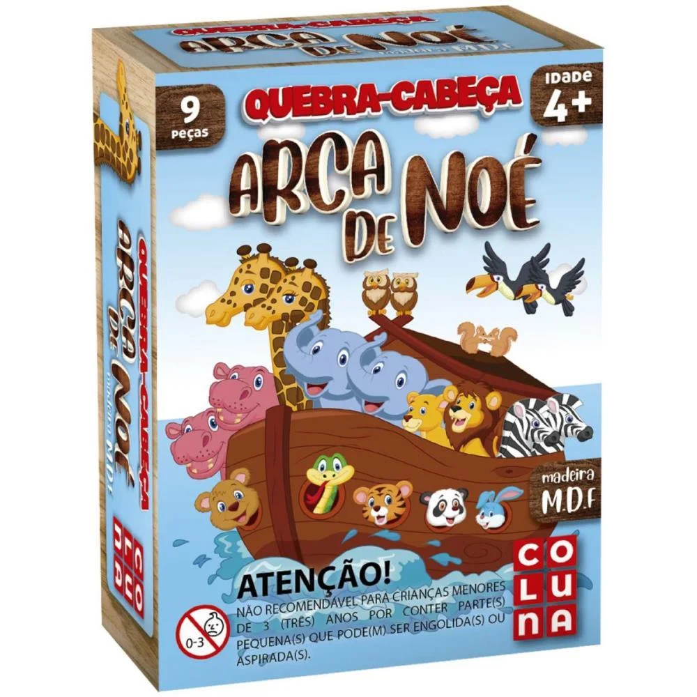 Quebra-Cabeca Madeira Arca De Noe 9 Pecas Coluna (Unidade) - imagem 3