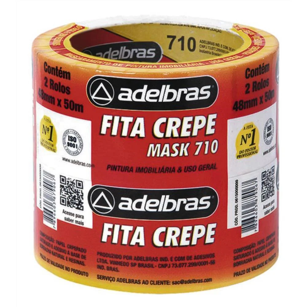 Fita Crepe 710 Mask Crepe 48Mmx50M Adelbras (Pct.c/02) - imagem 2