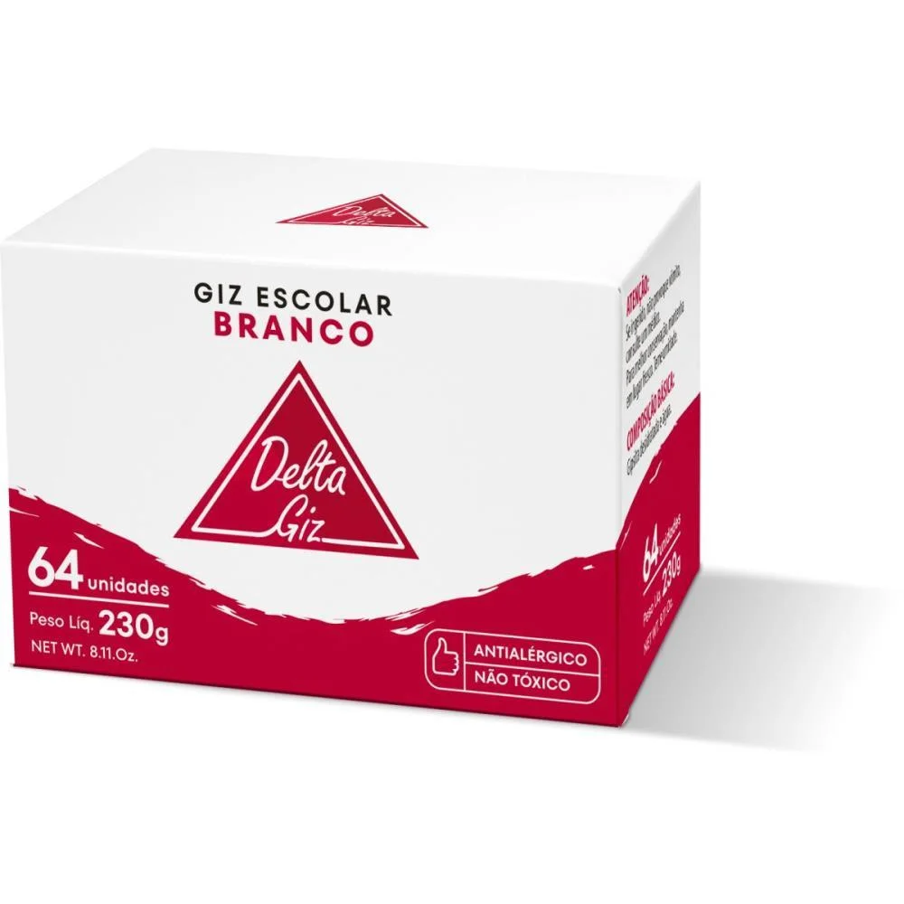 Giz Escolar Branco 40Caixasx64Palitos Delta (Caixa) - imagem 3
