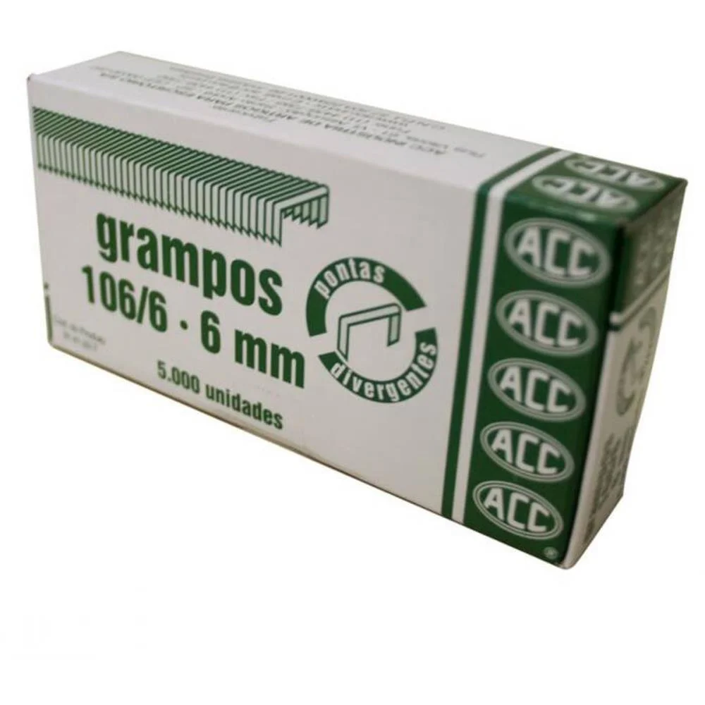 Grampo Para Grampeador 106/6 Galvanizado 5000 Grampos Acc (Caixa) - imagem 2