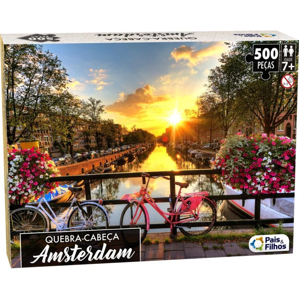 Quebra-Cabeca Cartonado Amsterdam Premium 500Pcs Pais E Filhos (Unidade) - imagem 2