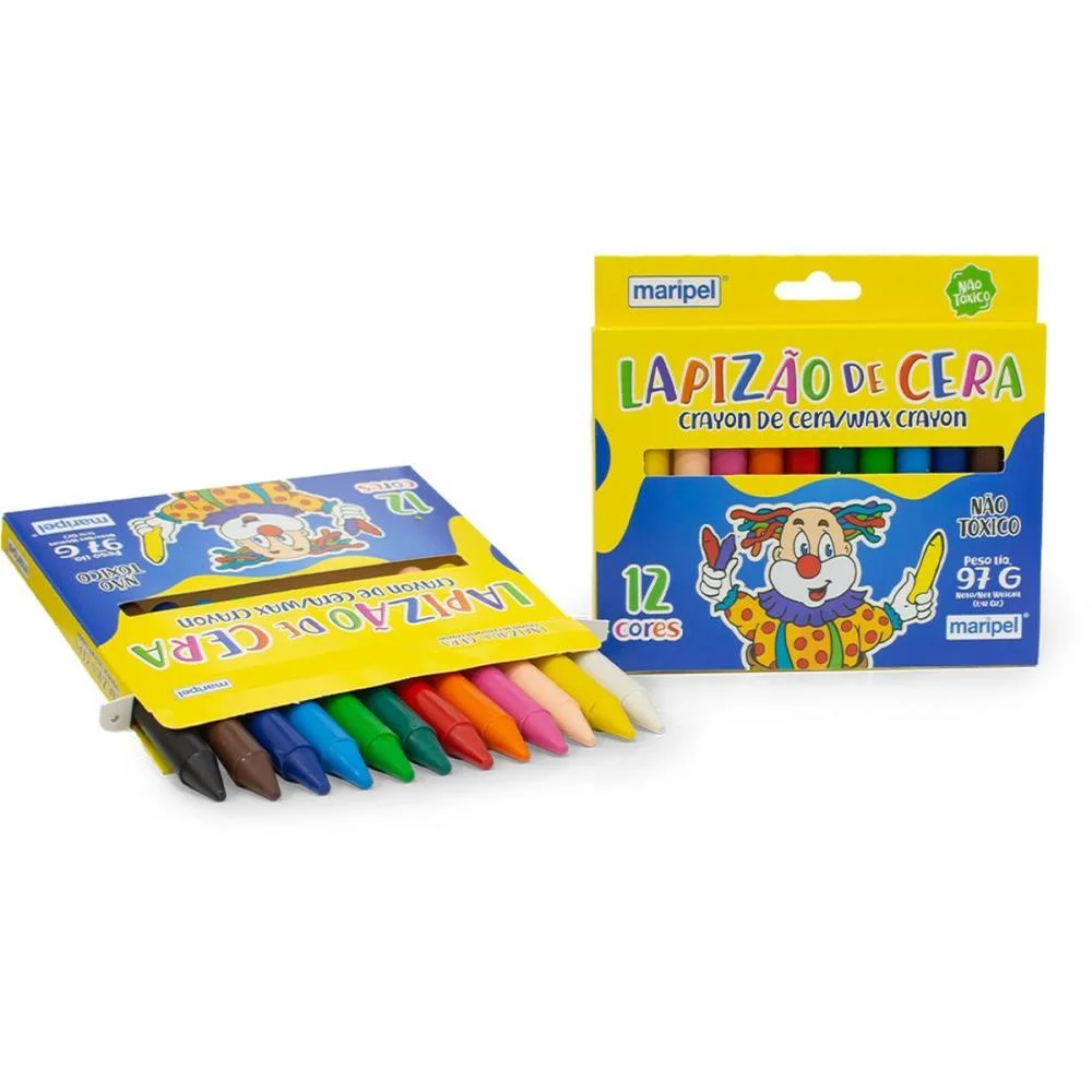 Giz De Cera Jumbo 12 Cores Maripel (Pct.c/06) - imagem 3