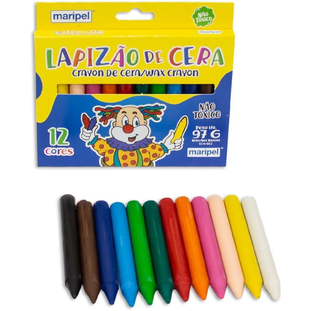 Giz De Cera Jumbo 12 Cores Maripel (Pct.c/06) - imagem 4