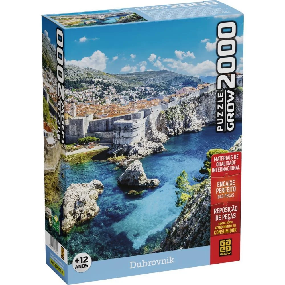 Quebra-Cabeca Cartonado Dubrovnik 2000 Pecas Grow - imagem 2