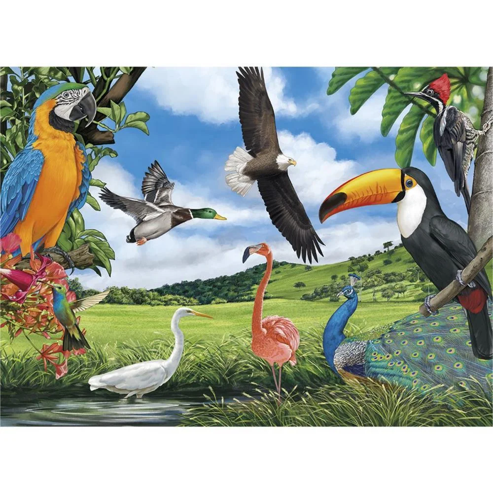 Quebra-Cabeca Cartonado Aves 100 Pecas Grow (Unidade) - imagem 2