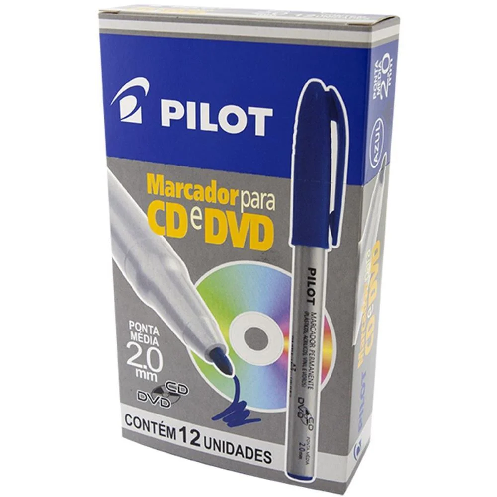 Caneta Para Cd 2.0Mm Ponta Media Azul Pilot (Cx.c/12) - imagem 2