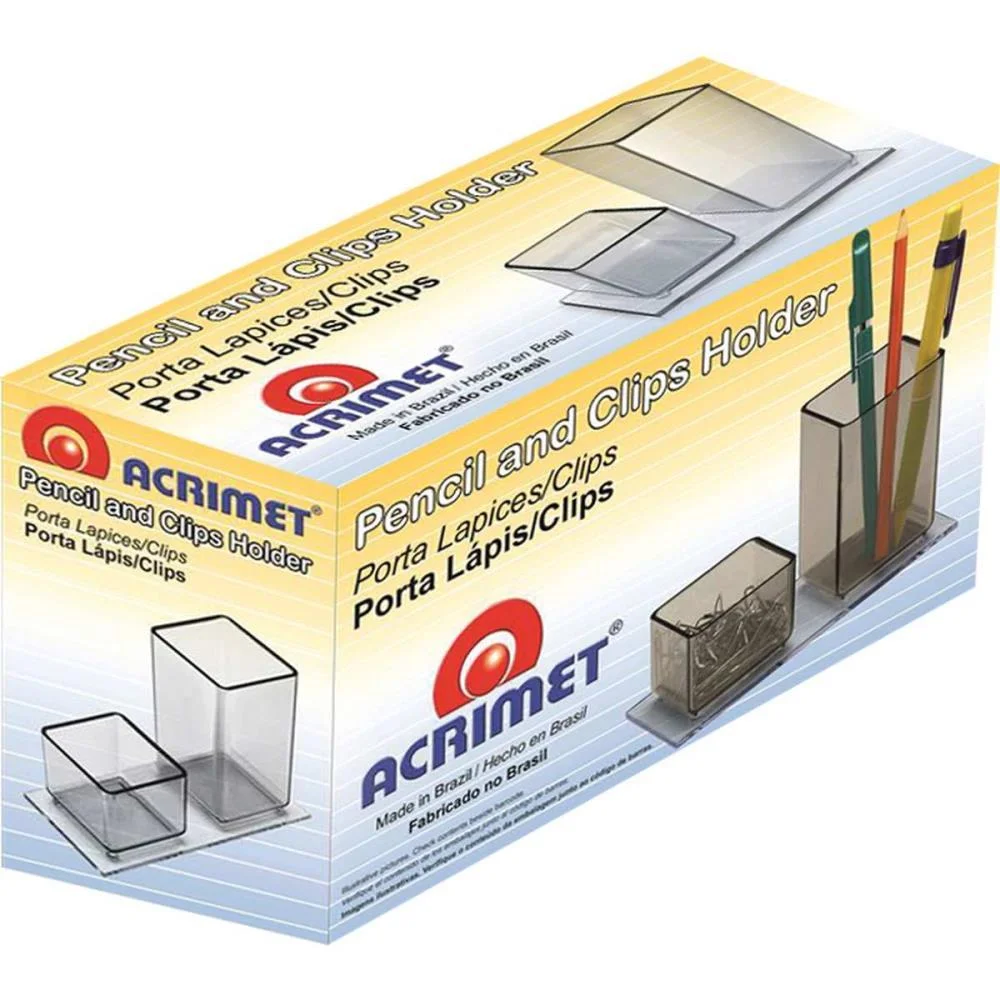 Acessorio Para Mesa Lapis/Clips Acrilico Fume Acrimet (Unidade) - imagem 2