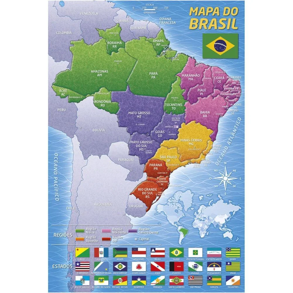 Quebra-Cabeca Cartonado Mapa Do Brasil 200 Pecas Grow (Unidade) - imagem 2