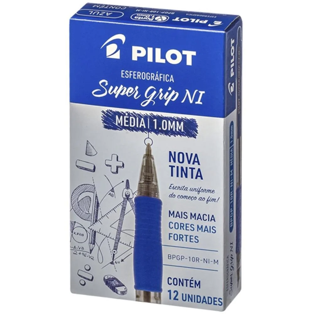 Caneta Esferografica Retratil Bpgp-S Supergrip 1.0Mm Azul Pilot (Cx.c/12) - imagem 2