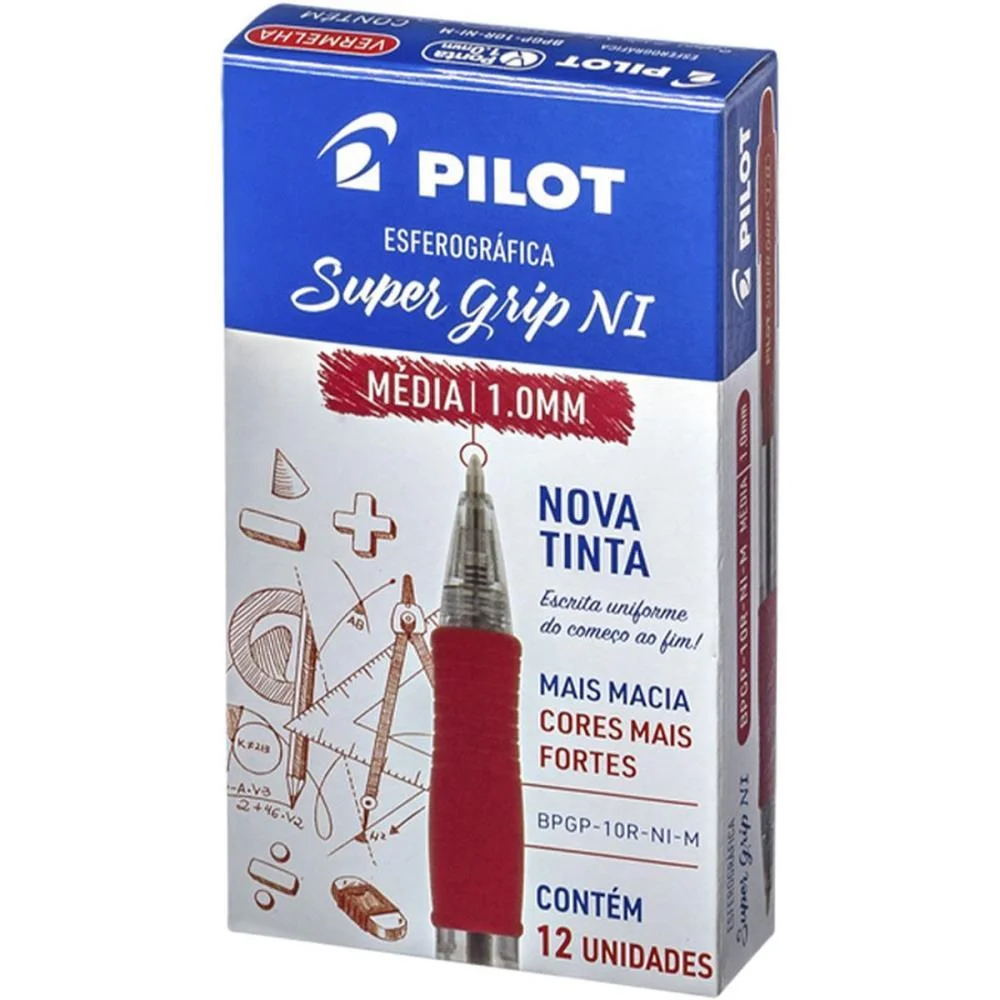Caneta Esferografica Retratil Bpgp-S Supergrip 1.0Mm Vermelh Pilot (Cx.c/12) - imagem 3