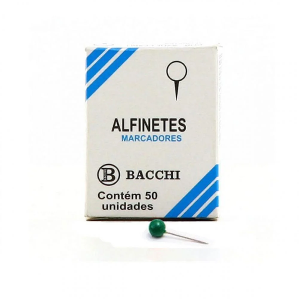 Alfinete Mapa Verde Cx.c/50Pcs. Bacchi (Pct.c/10) - imagem 4