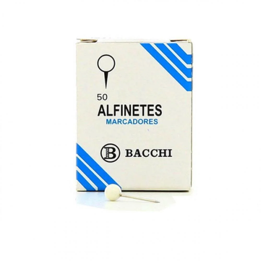 Alfinete Mapa Branco Cx.c/50Pcs. Bacchi (Pct.c/10) - imagem 3