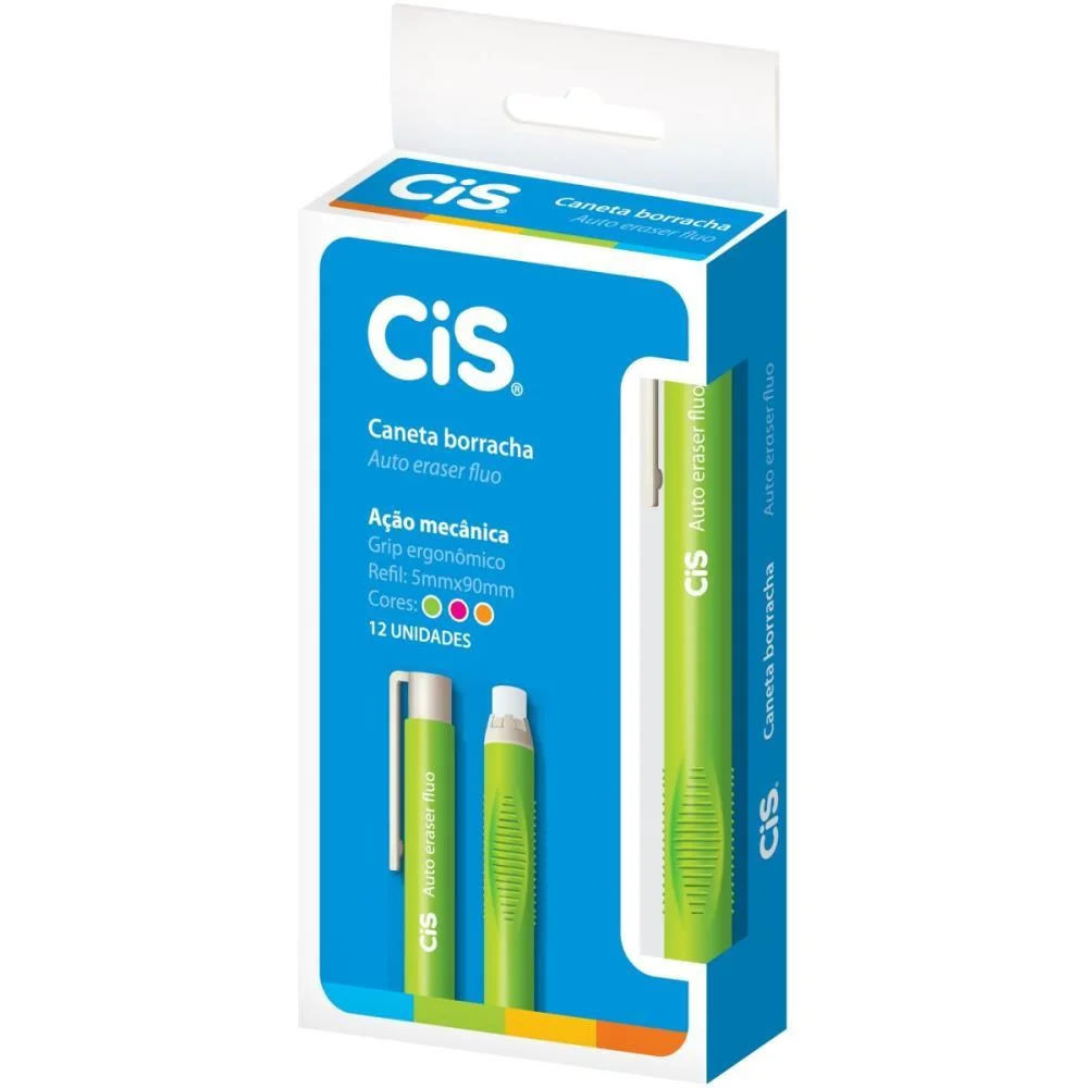Borracha Caneta Cis Er-20 Auto Eraser Fluor. Sertic (Cx. C/12) - imagem 2
