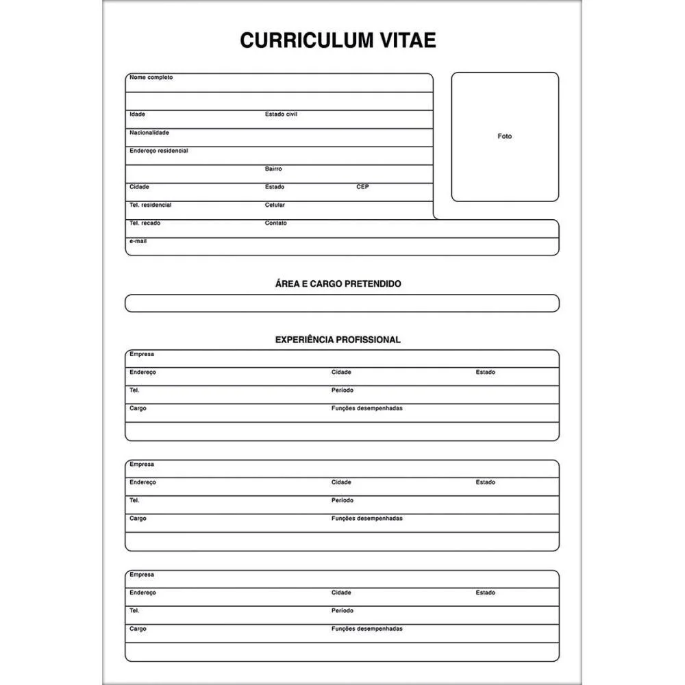 Impresso Administrativo Curriculum 50 Folhas Unica Tilibra (Pct.c/05) - imagem 2
