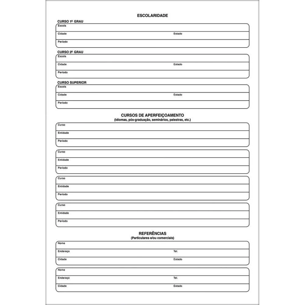 Impresso Administrativo Curriculum 50 Folhas Unica Tilibra (Pct.c/05) - imagem 3