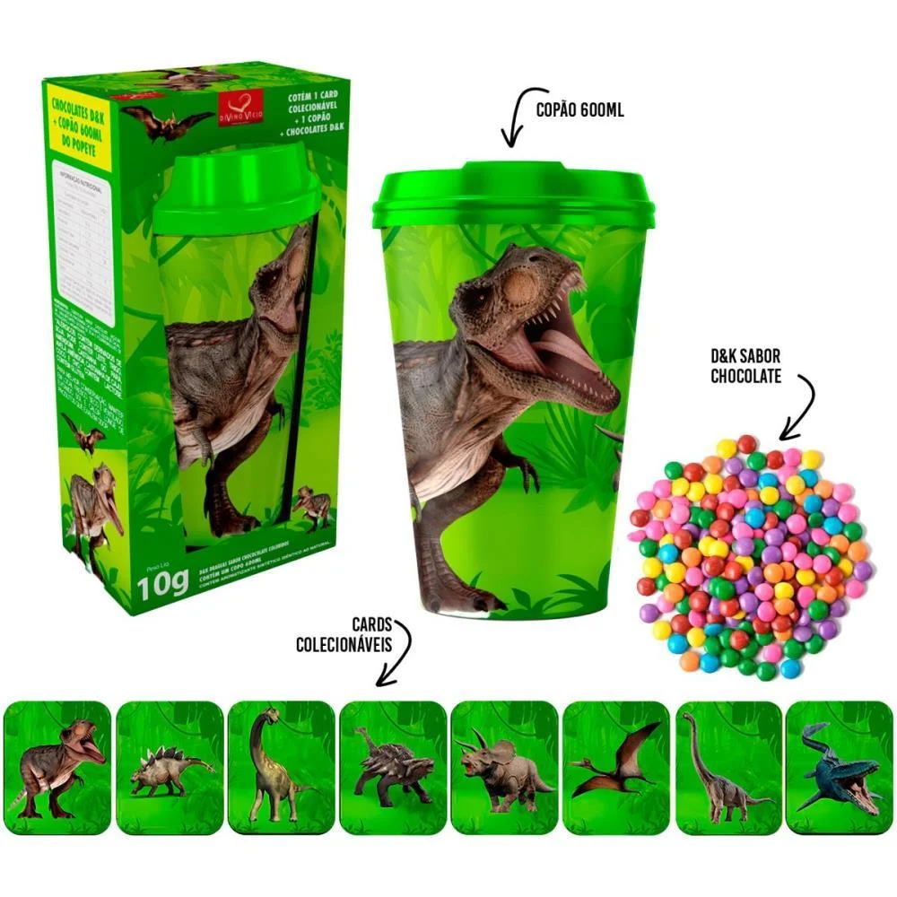 Doce Copao Dinossauro C/Surpr 600Ml Divino Kids (Unidade) - imagem 2