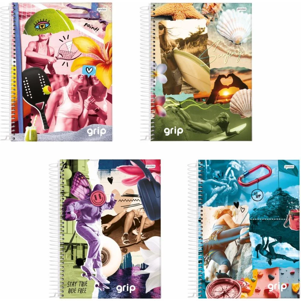Caderno 01X1 Capa Dura Grip 80Fls. Jandaia (Pct.c/04) - imagem 3