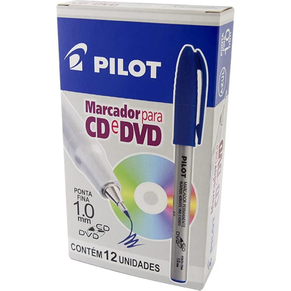 Caneta Para Cd 1.0Mm Ponta Fina  Azul Pilot (Cx.c/12) - imagem 3