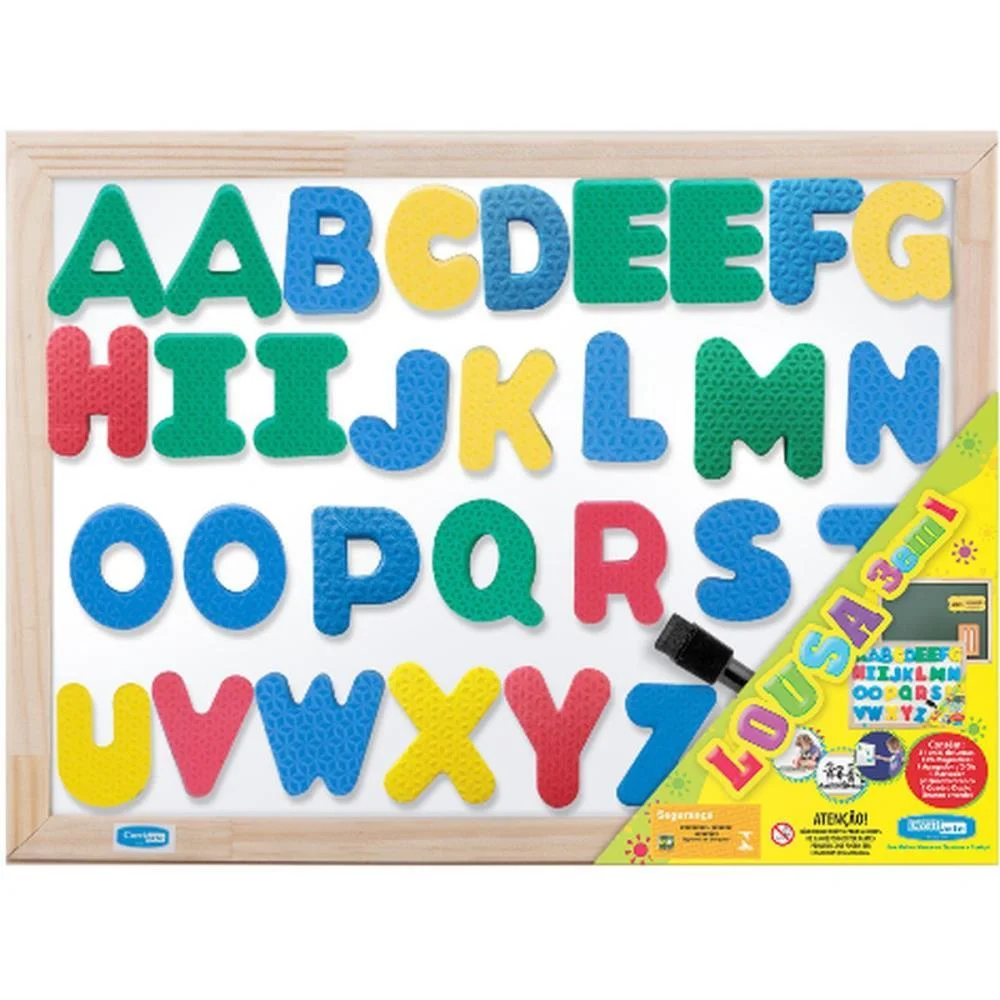 Lousa Infantil 3X1 Abc 5Cm 40X30Cm Mag.bc/Vd Cortiarte (Unidade) - imagem 4