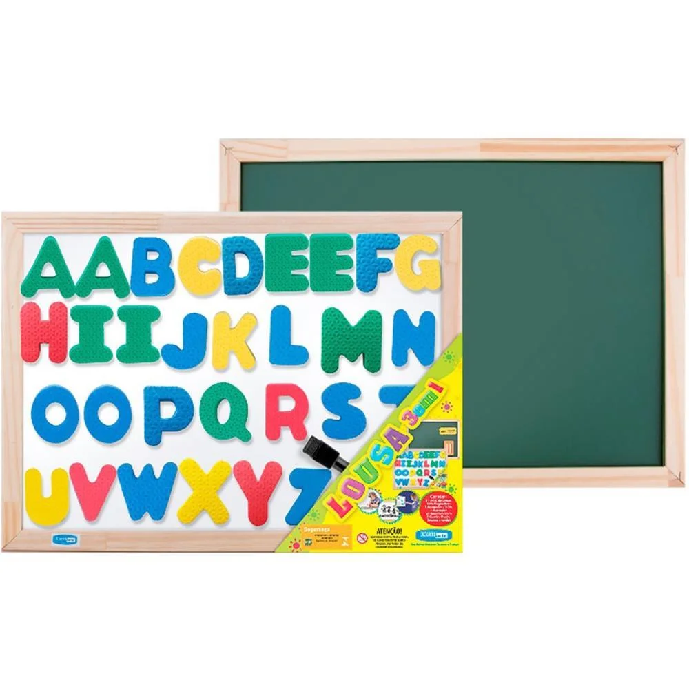 Lousa Infantil 3X1 Abc 5Cm 40X30Cm Mag.bc/Vd Cortiarte (Unidade) - imagem 5