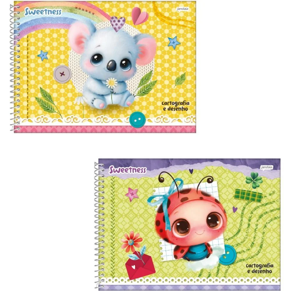 Caderno Desenho Univ Capa Dura Sweetness 80Fls. Jandaia (Pct.c/04) - imagem 3