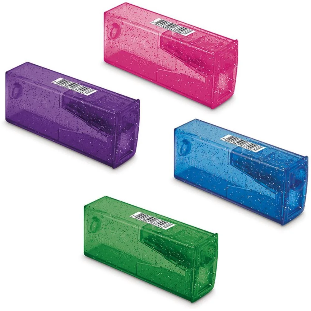 Apontador Com Deposito Glitz Tubo Plastico 4 Cores Faber-Castell (Dp.c/25) - imagem 4