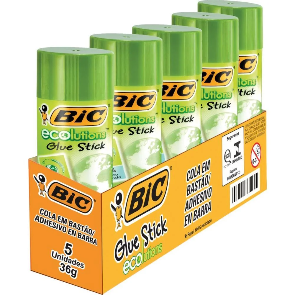 Cola Em Bastao Ecolutions 36G Bic (Pct.c/05) - imagem 3