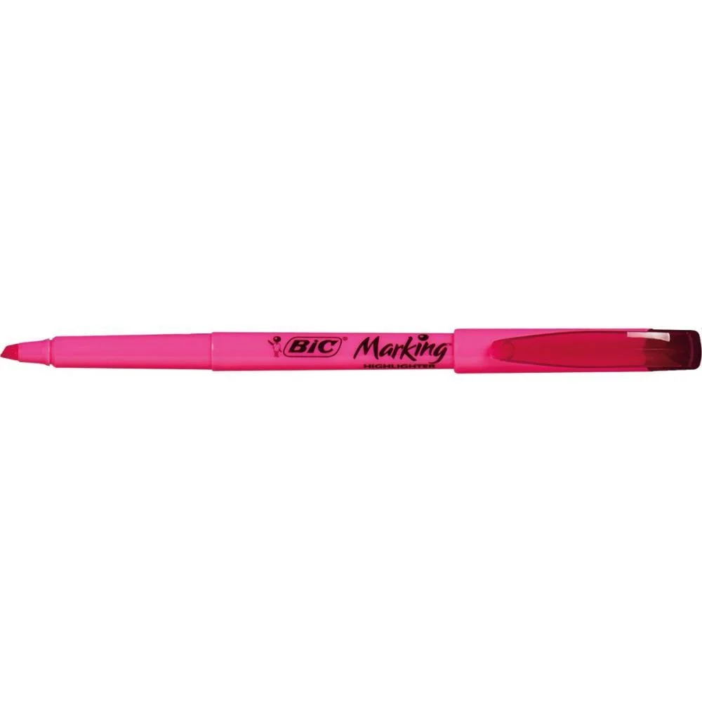 Caneta Marca Texto Marking Rosa Bic (Cx.c/12) - imagem 4