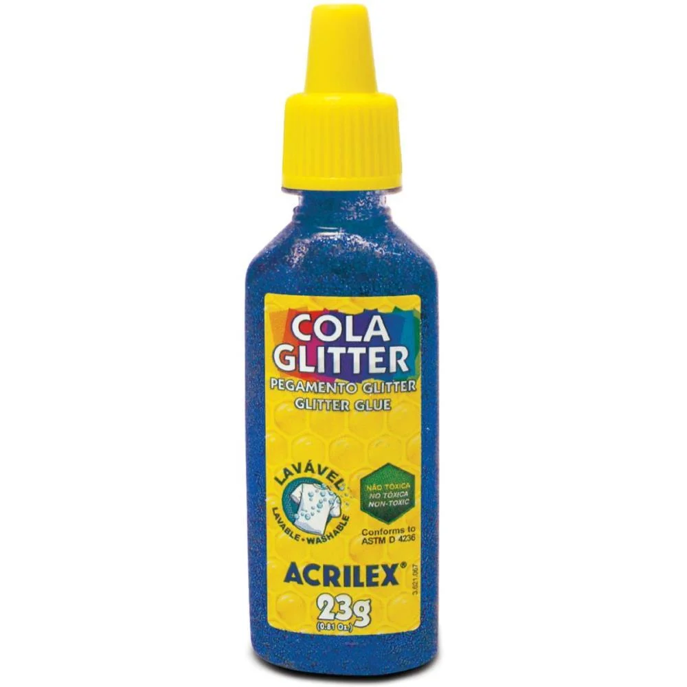 Cola Com Glitter Tubo 23G. Azul Acrilex (Duzia) - imagem 2